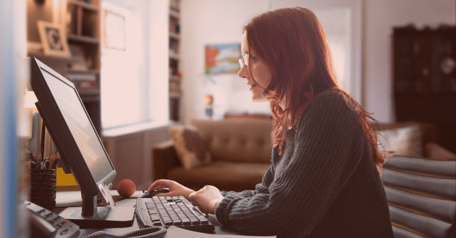 Woman at her computer