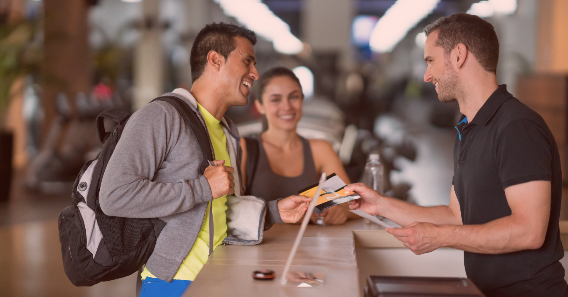 Customers at a front desk