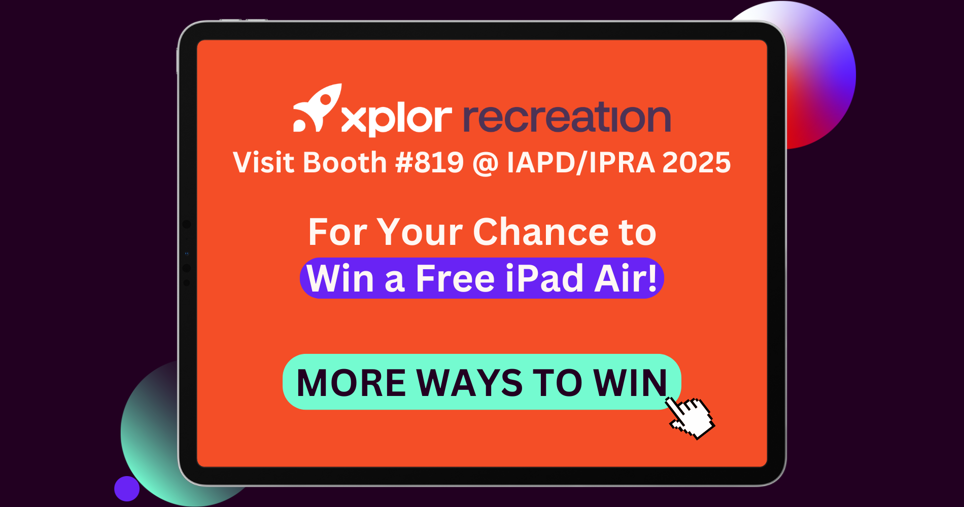 Xplor Recreations IAPDIPRA 2025 conference iPad giveaway