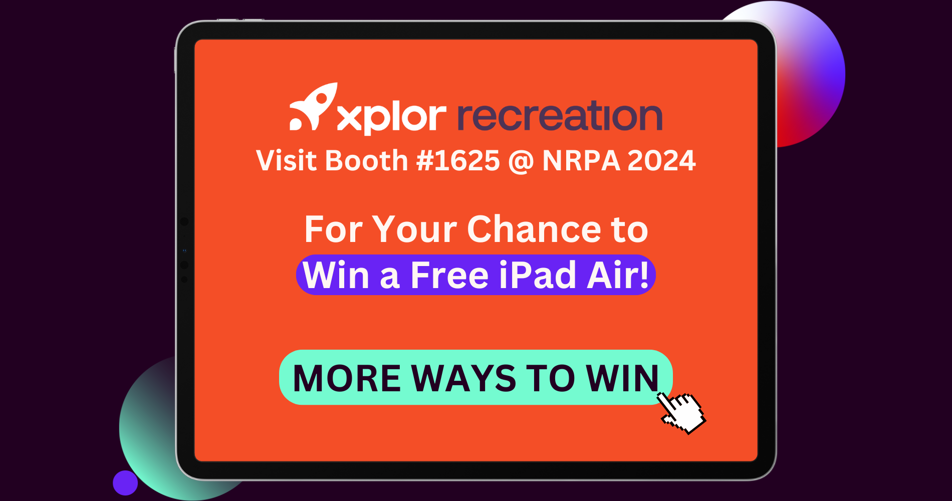 Xplor Recreations NRPA 2024 conference iPad giveaway