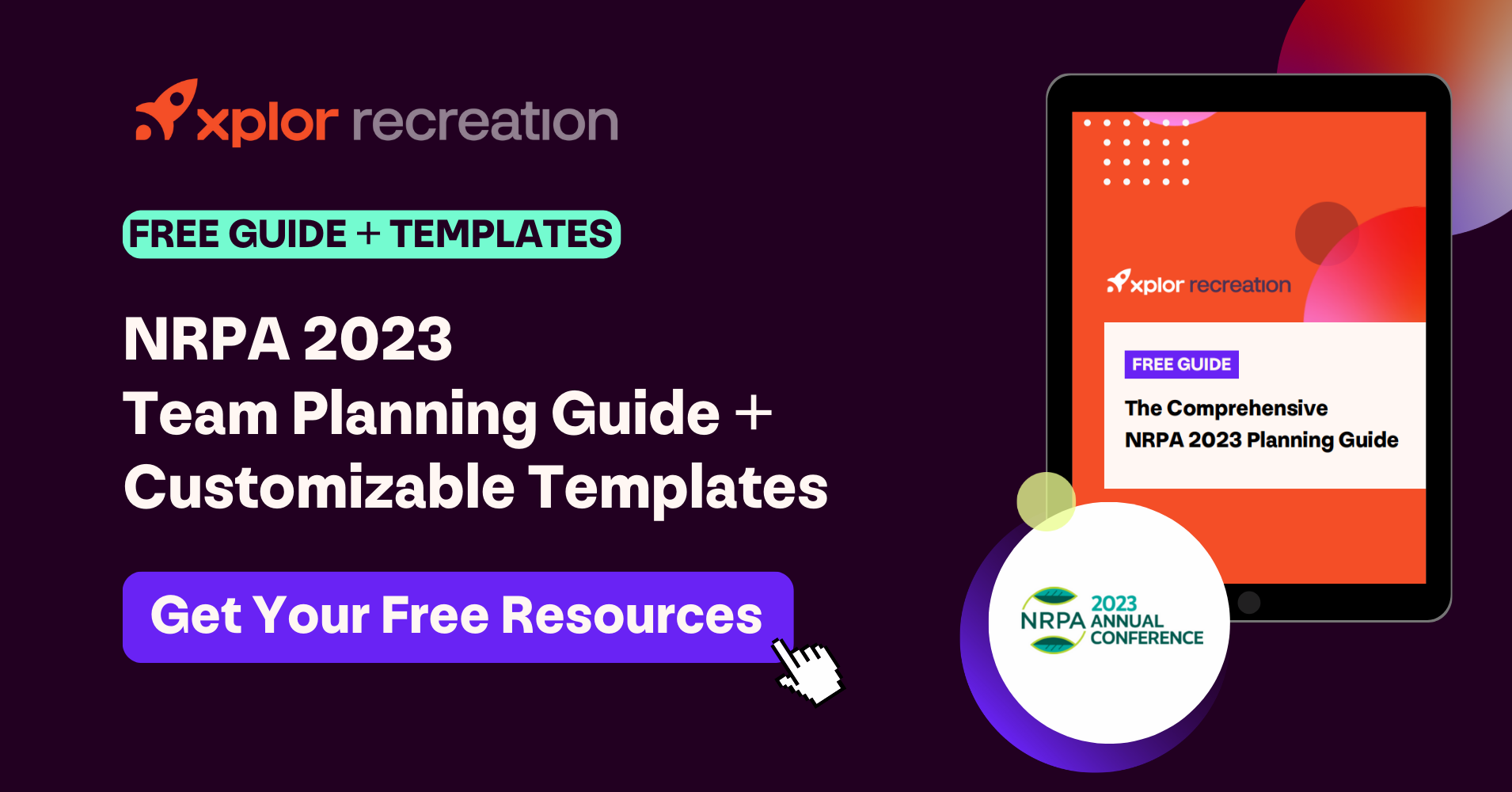 Xplor Recreations NRPA team planning guide template social sharing graphic