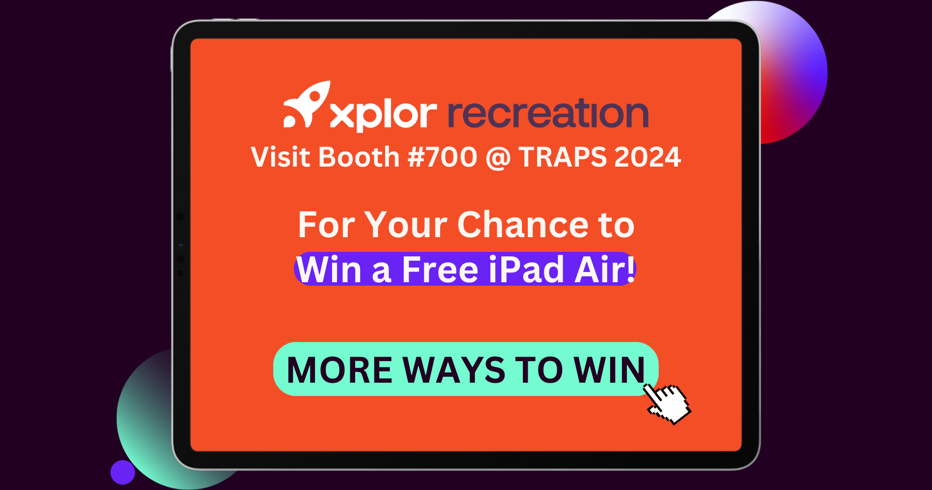 Xplor Recreations TRAPS 2024 conference iPad giveaway