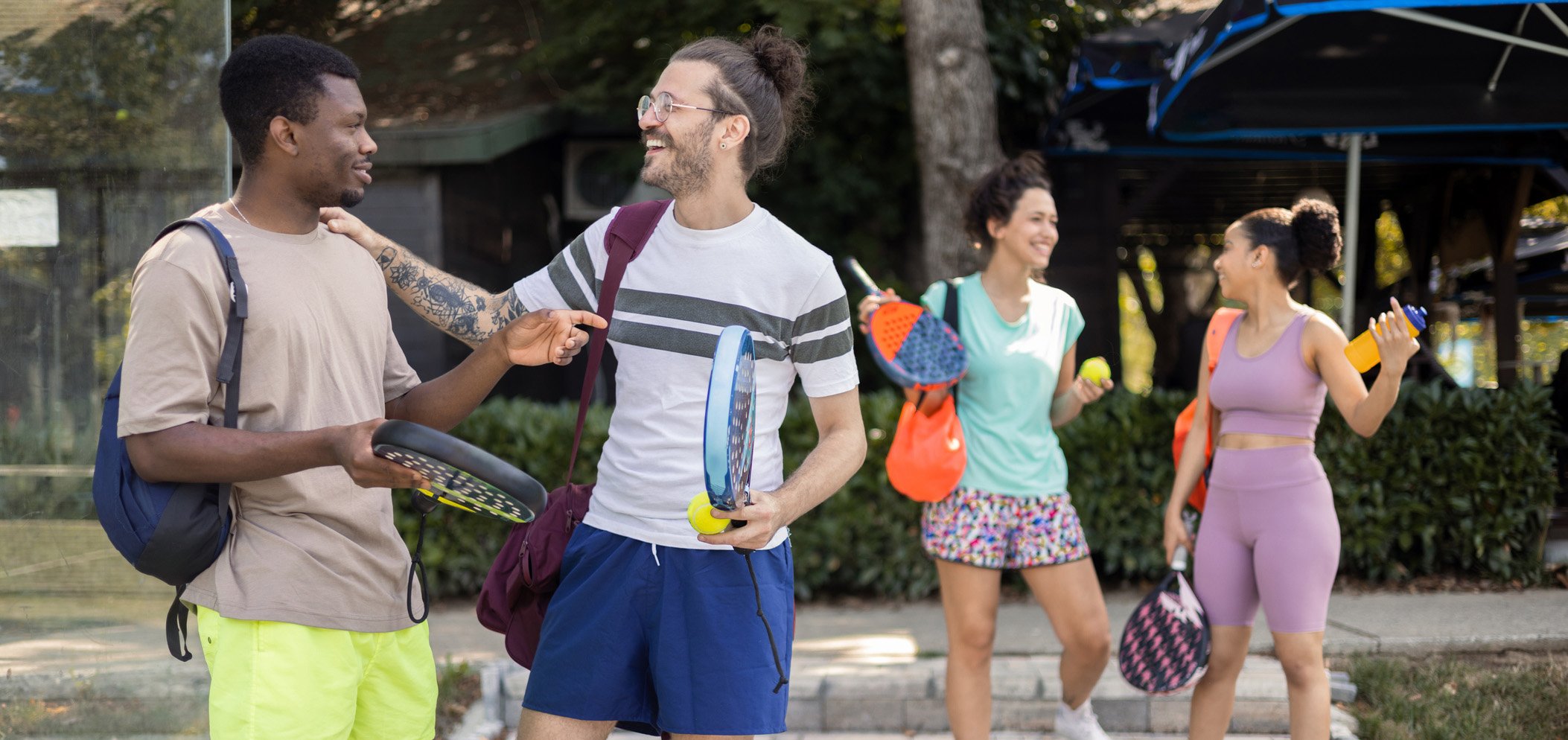 Friends after a game of pickleball