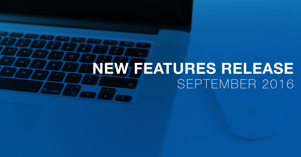 New Features Release September 2016
